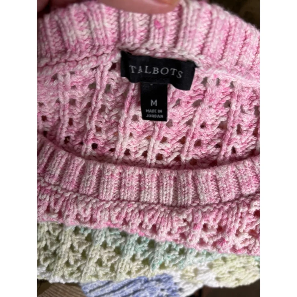 Talbots pastel striped light sweater size medium - Picture 4 of 9